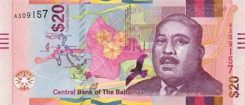 Bahamy 20 $ Wieża 2018 P-80a