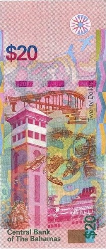 Bahamy 20 $ Wieża 2018 P-80a