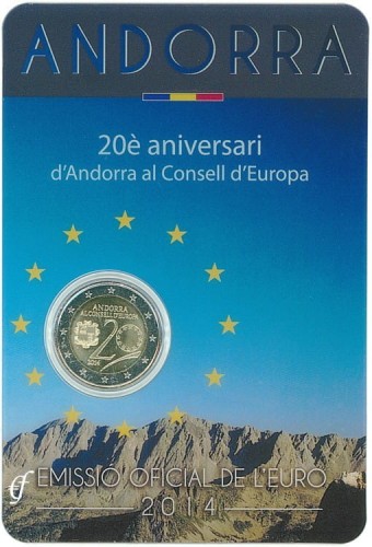 2 euro Andora 20 lat w UE  2014