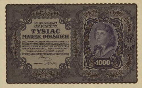 1000 mp Tadeusz Kościuszko 1919 P-29d II Serja BA