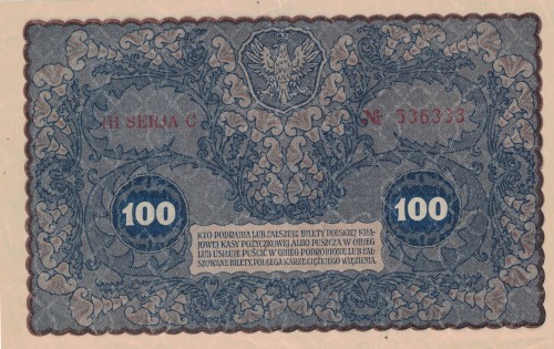 100 mp Tadeusz Kościuszko 1919 P-27c IH serja C