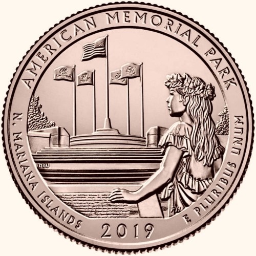 USA 25 c American Memorial Park  2019 nr 47 24kAu