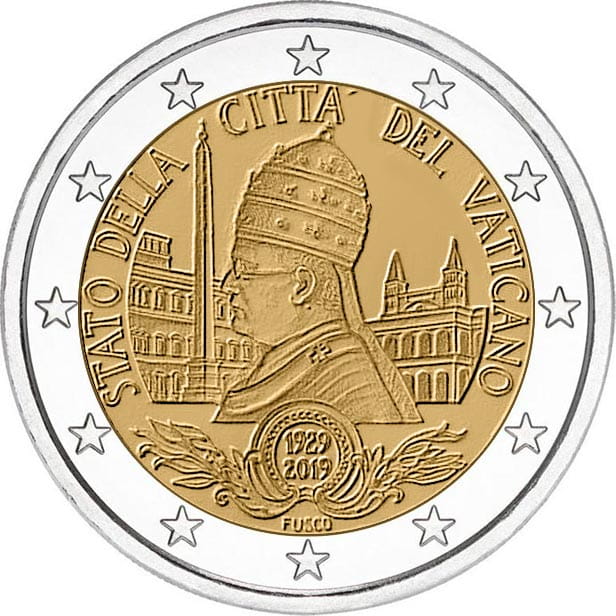 2 euro Watykan  90 lat założenia Watykanu 2019