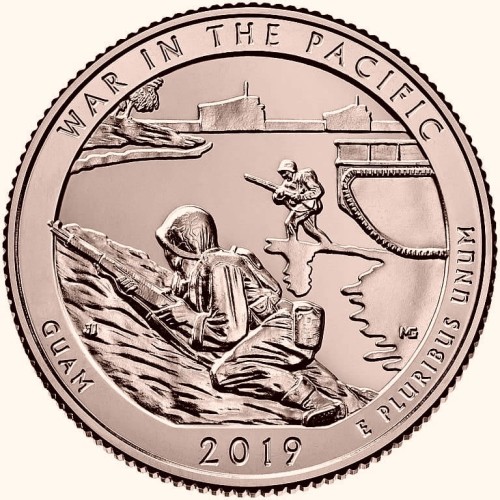 USA 25 c War in Pacific 2019 nr 48 24kAu