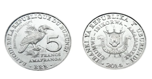 Burundi 5 franków Dzioboróg kafryjski 2014