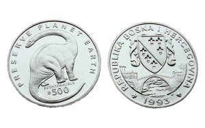 Bośnia i Hercegowina 500 dinarów Brontozaur 1993