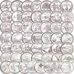 USA 50 x 25 c komplet ćwiartek stanowych 1999-2008 P lub D