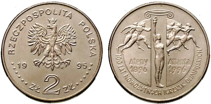 2 zł 100 lat nowożytnych Igrzysk Olimpijskich 1995