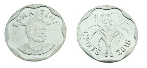 Swaziland 10 centów Mswati III 2018