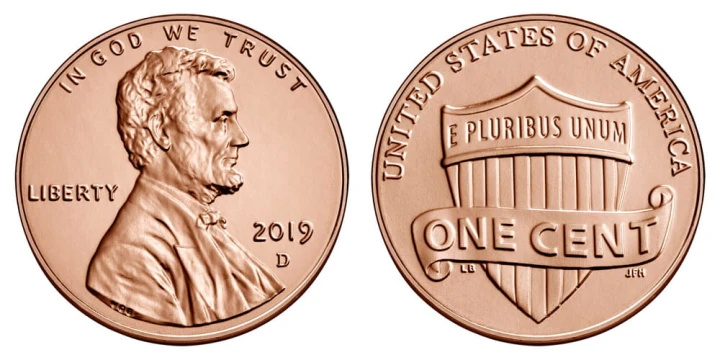 USA 1 cent A. Lincoln E Pluribus Unum 2019 D