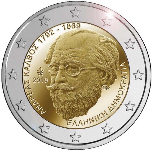 2 euro Grecja Andreas Kalvos 2019