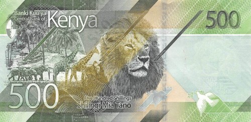 Kenia 500 KES Lew 2019 P-55a