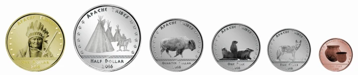Zestaw menniczy Plemię Apaczy x 6 2016