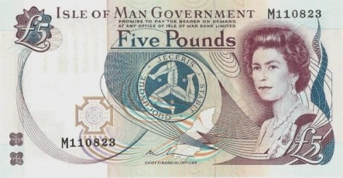 Wyspa Man 5 funtów zamek 2015 P-48a