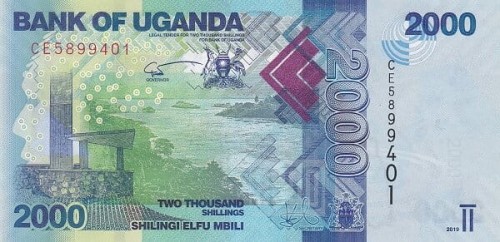 Uganda 2000 szylingów Ryba 2019 P-50e