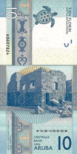 Aruba 10 florenów Żółw 2019 P-21