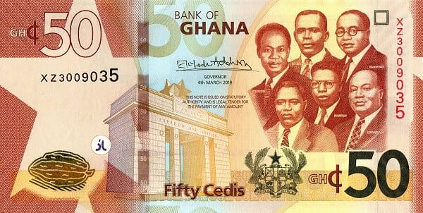 Ghana 50 cedis Pałac 2019 P-42f