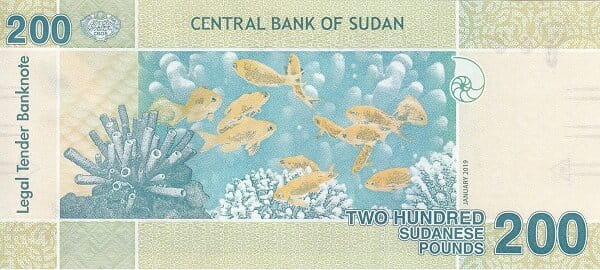 Sudan 200 funtów Ptaki i ryby 2019 P-78