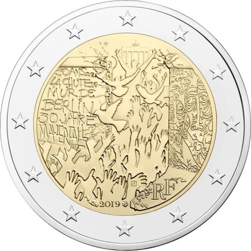 2 euro Francja  30 lat upadku muru Berlińskiego 2019