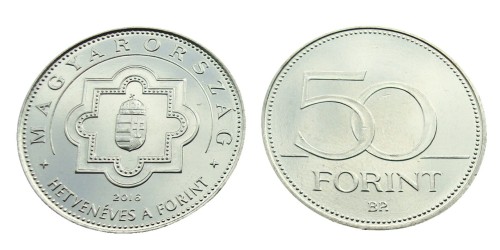 Węgry 50 forintów 70 lat waluty 2016 II.jpg