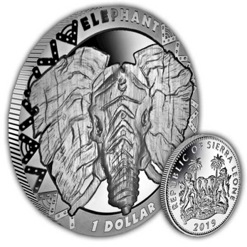 Sierra Leone 1$ Słoń 2019