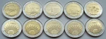 Zestaw menniczy Argentyna x 5 bimetal 2010