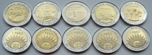 Zestaw menniczy Argentyna x 5 bimetal 2010