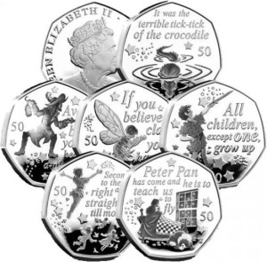 Wyspa Man 50 pensów x 6 Peter Pan 2019