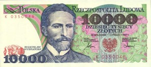 PRL 10 000 zł Stanisław Wyspiański 1987 P-151a K