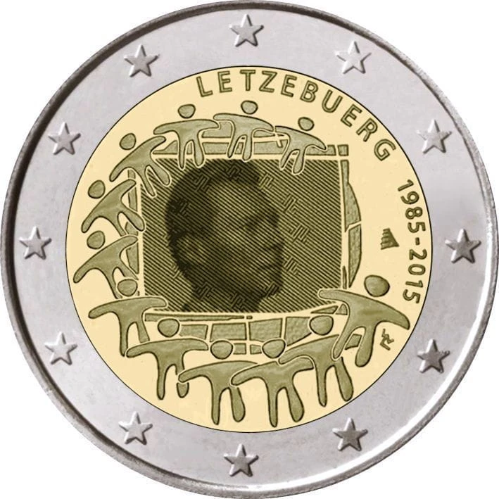 2 € Luksemburg 30 lat flagi UE 2015