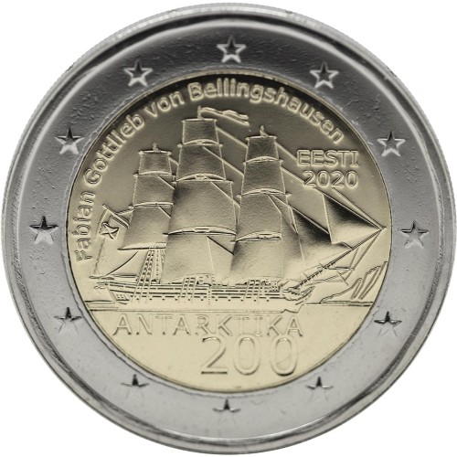 2 euro Estonia Żaglowiec na Antarktydzie 2020
