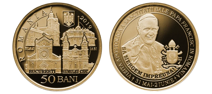 Rumunia 50 bani Papież Franciszek I 2019