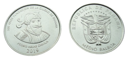 Panama 0.5 balboa Pedro Arias Davila 2019
