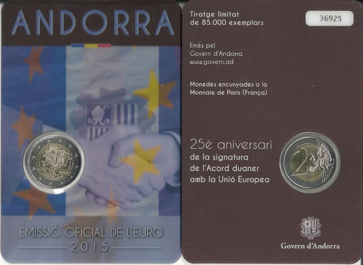2 euro Andora 25 lat unii celnej z UE 2015
