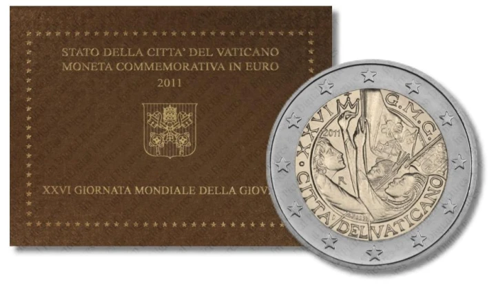 2 euro Watykan XXVI Dni Młodzieży w Madrycie 2011