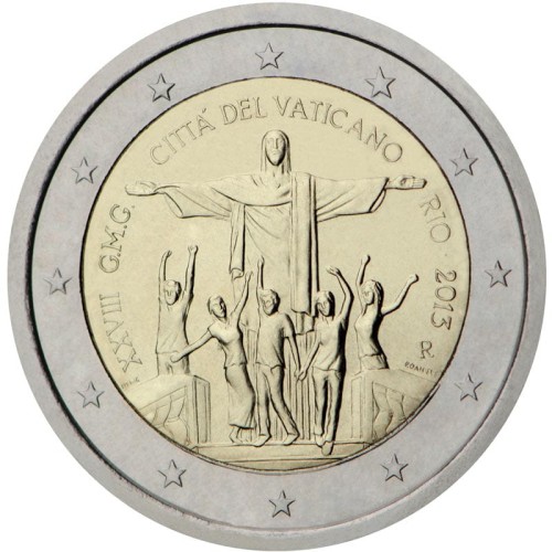 2 euro Watykan Światowy Dzień młodzieży - Rio 2013