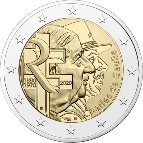 2 euro Francja Charles de Gaulle 2020