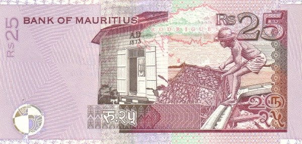 Mauritius 25 rupii Rybak 1999 P-49a