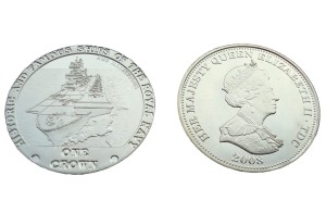 Tristan Da Cunha 1 crown HMS Illustrious 2008