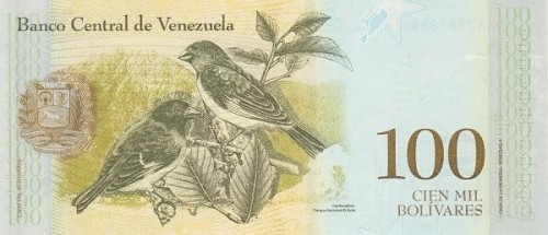 Wenezuela 100 000 Boliwarów Kardynałki 2017 P-100c