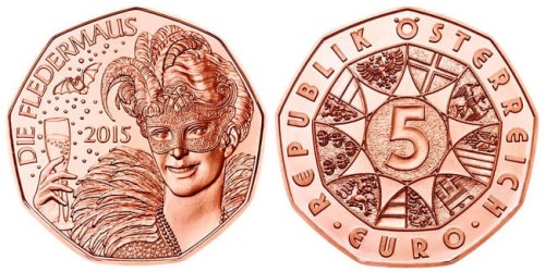 5 € Austria Nietoperz noworoczny 2015