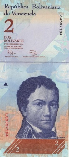 Wenezuela 2 Boliwary Papuga 2012 P-88e