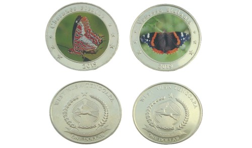 Wyspy Sundajskie Zachodnie 1$ x 2 Motyle 2019 V