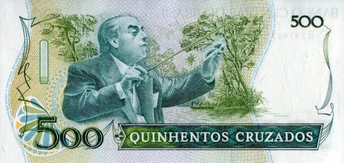 Brazylia 500 cruzados Villa Lobos 1987 P-212c