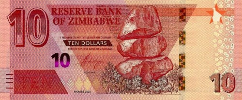 Zimbabwe 10 $ Bawoły 2020 P-103