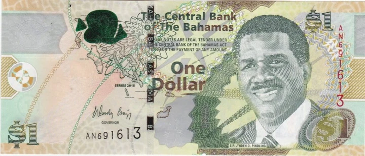 Bahamy 1 $ Orkiestra 2015 P-71Aa