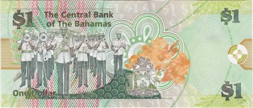 Bahamy 1 $ Orkiestra 2015 P-71Aa