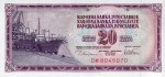 Jugosławia 20 dinarów Statek 1978 P-88a