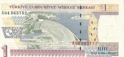 Turcja 1 lira Tama 2005 P-216