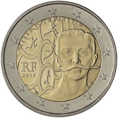 2 euro Francja Pierre de Coubertin 2013